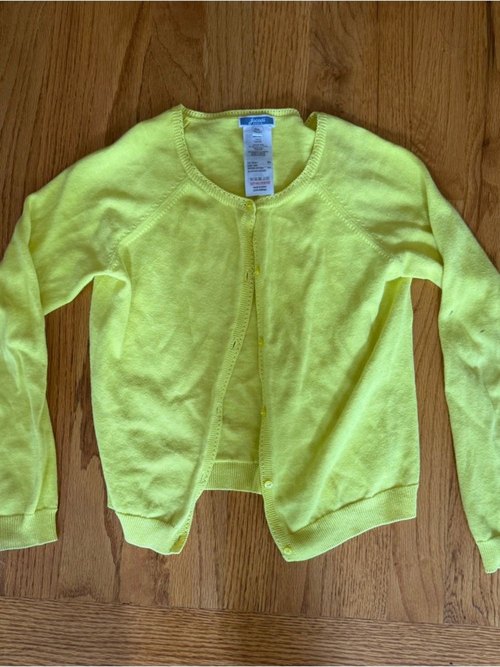 Jacadi Bright Yellow Girls' Crewneck Cardigan